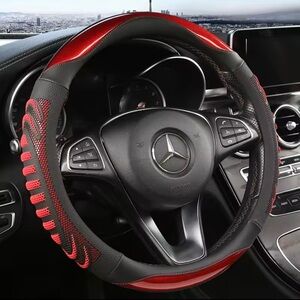 New 3D Honeycomb Steering Wheel Cover Durable Leather universal 14.5-15in noslip